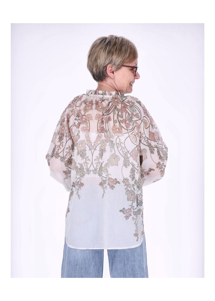 Carmen Blusenshirt Damen Blumen