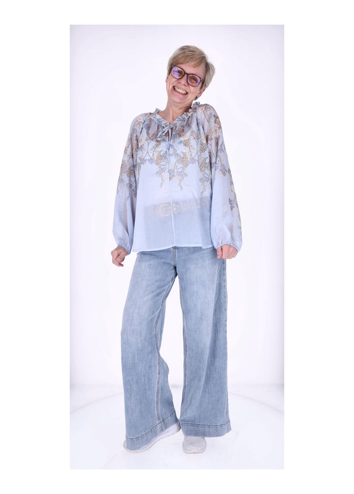 Carmen Blusenshirt Damen AOP Blumen