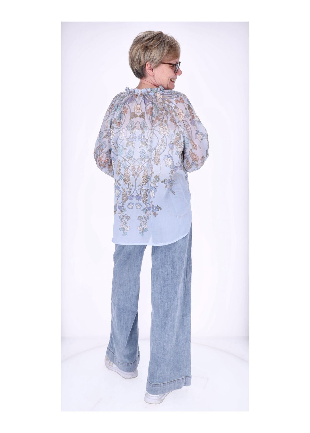Carmen Blusenshirt Damen Blumen