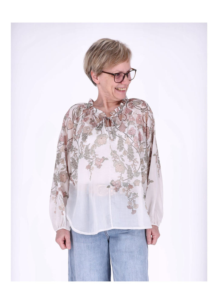 Carmen Blusenshirt Damen AOP Blumen