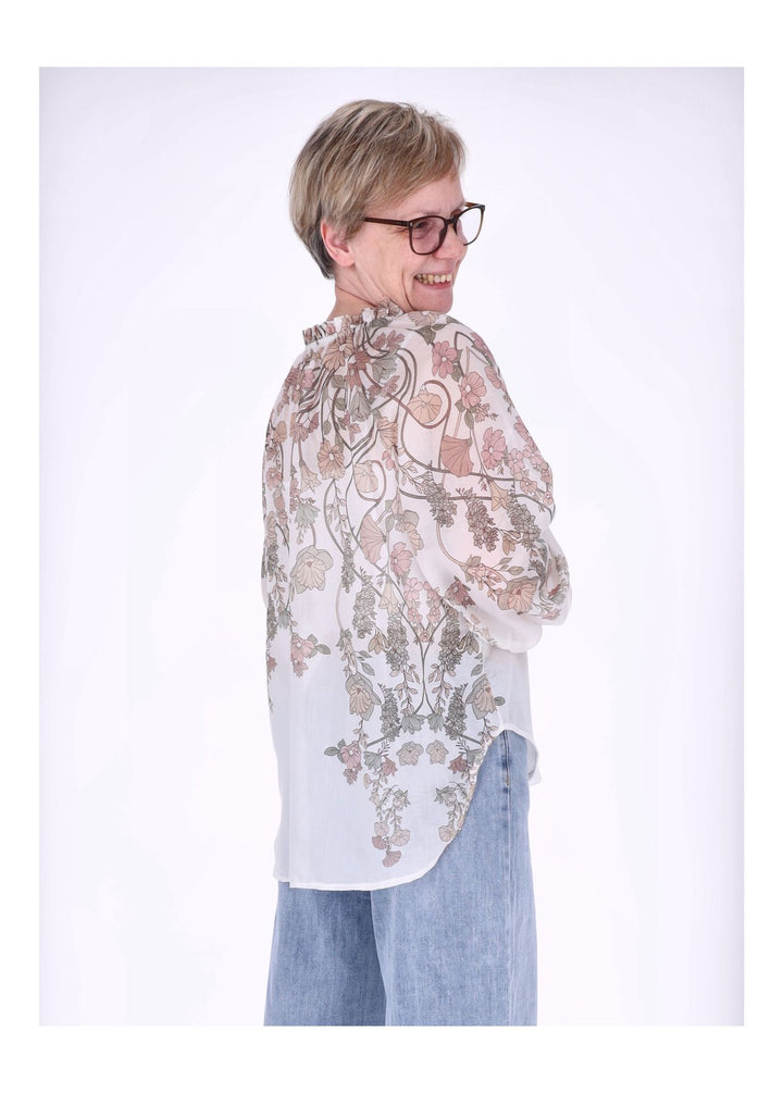Carmen Blusenshirt Damen AOP Blumen