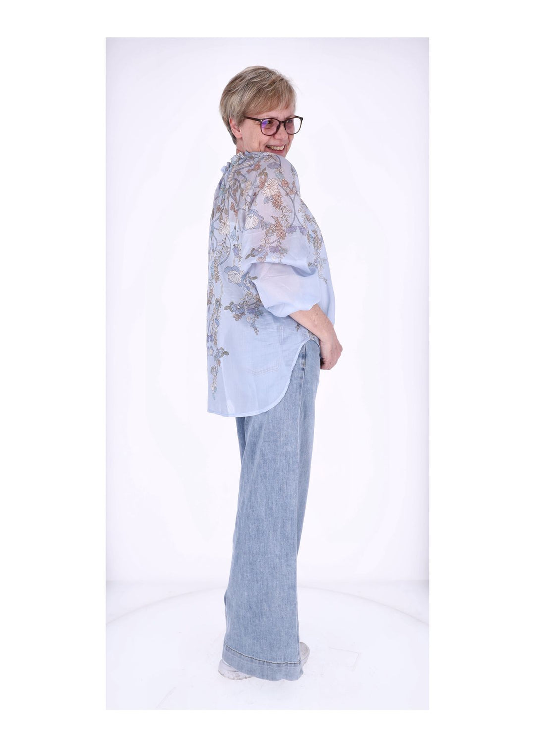 Carmen Blusenshirt Damen AOP Blumen