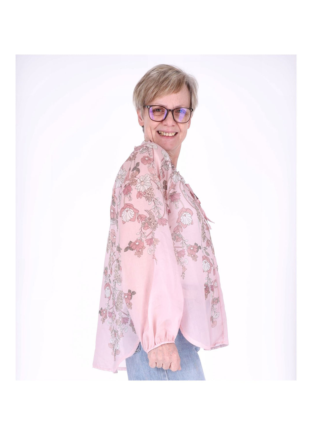 Carmen Blusenshirt Damen AOP Blumen