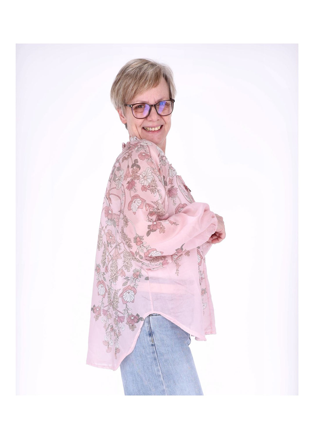 Carmen Blusenshirt Damen AOP Blumen
