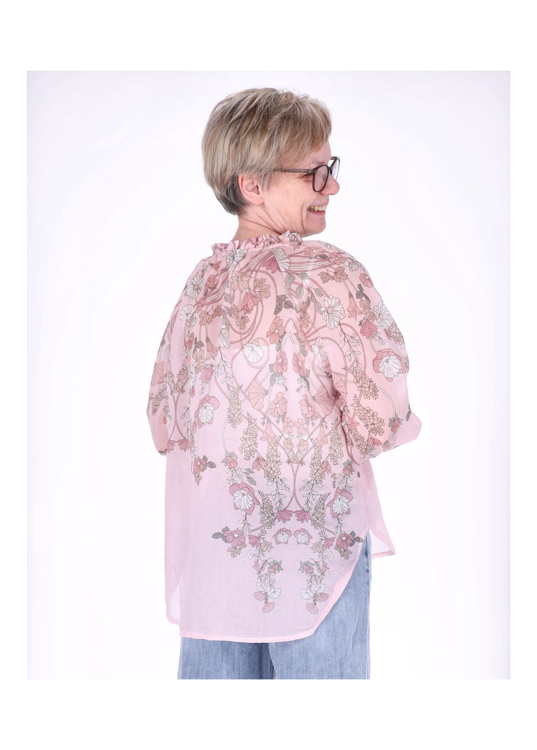 Carmen Blusenshirt Damen AOP Blumen