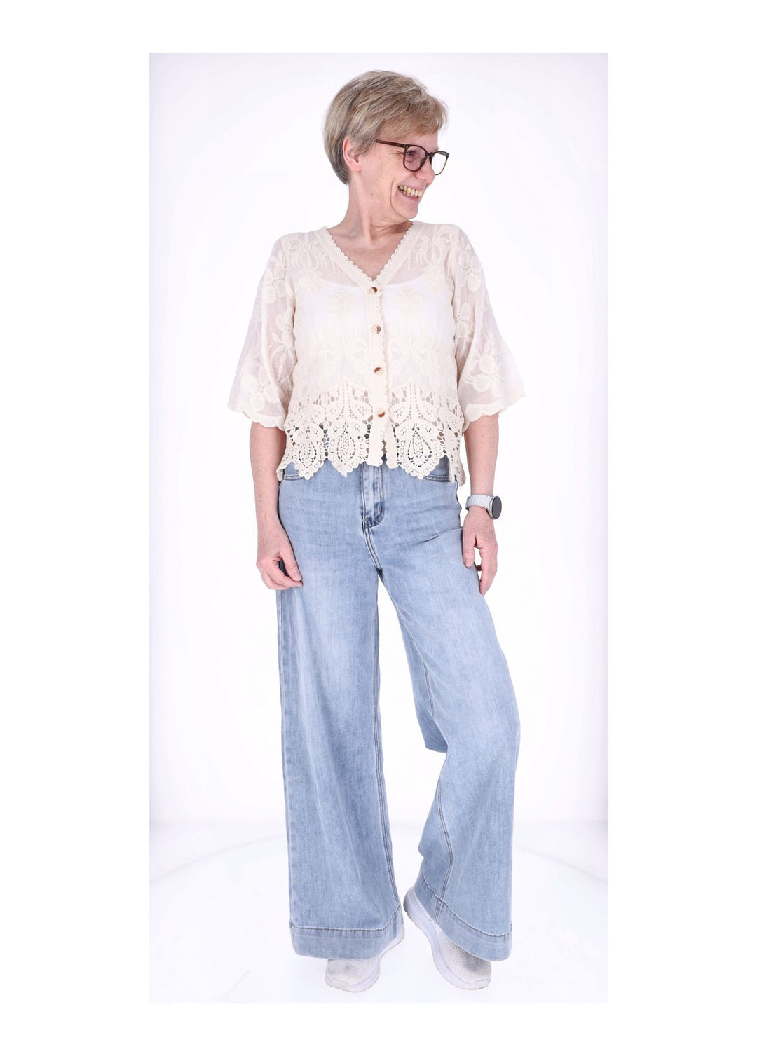 Strickjacke Damen BOHO 3/4 Arm