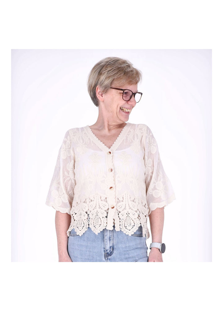 Strickjacke Damen BOHO 3/4 Arm