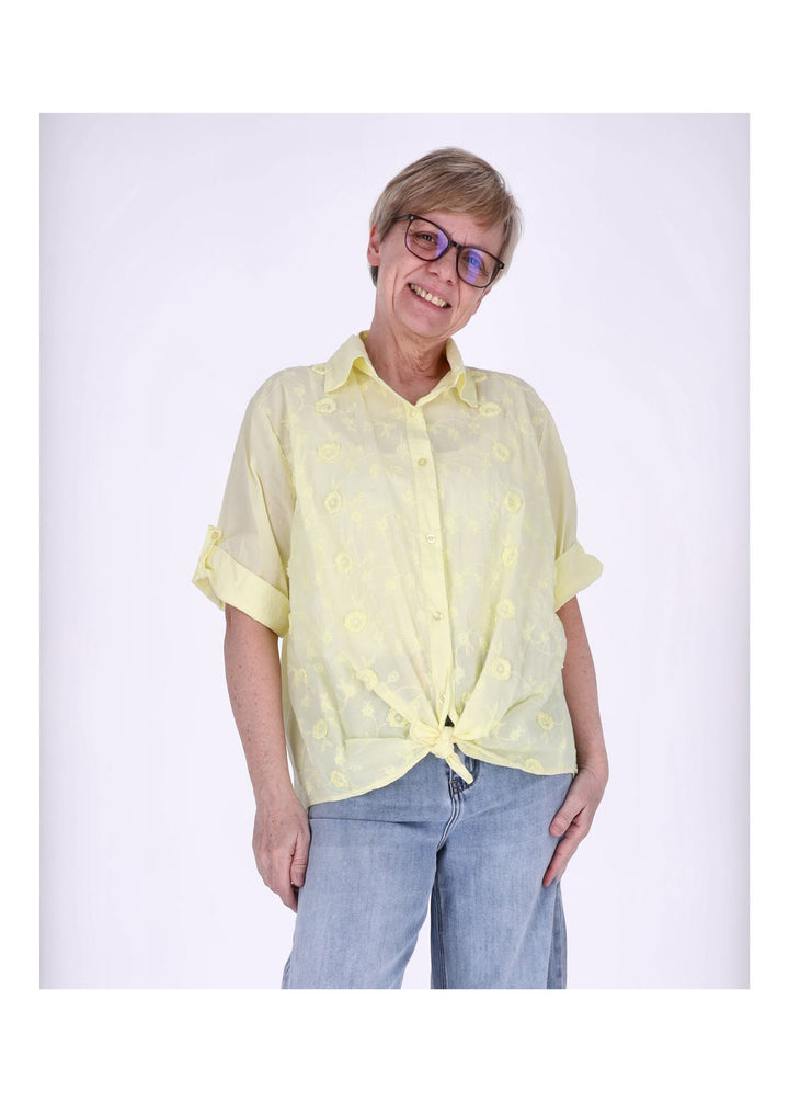 Bluse Damen 1/2 Arm BW Stickerei