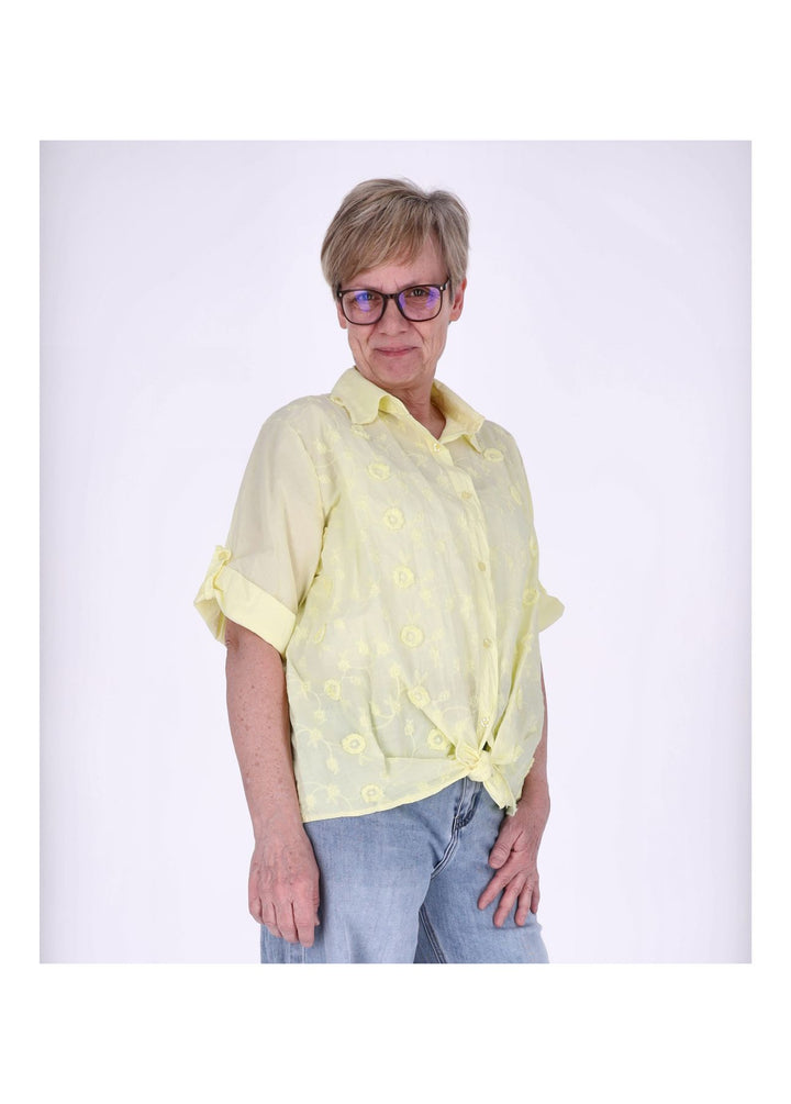 Bluse Damen 1/2 Arm BW Stickerei