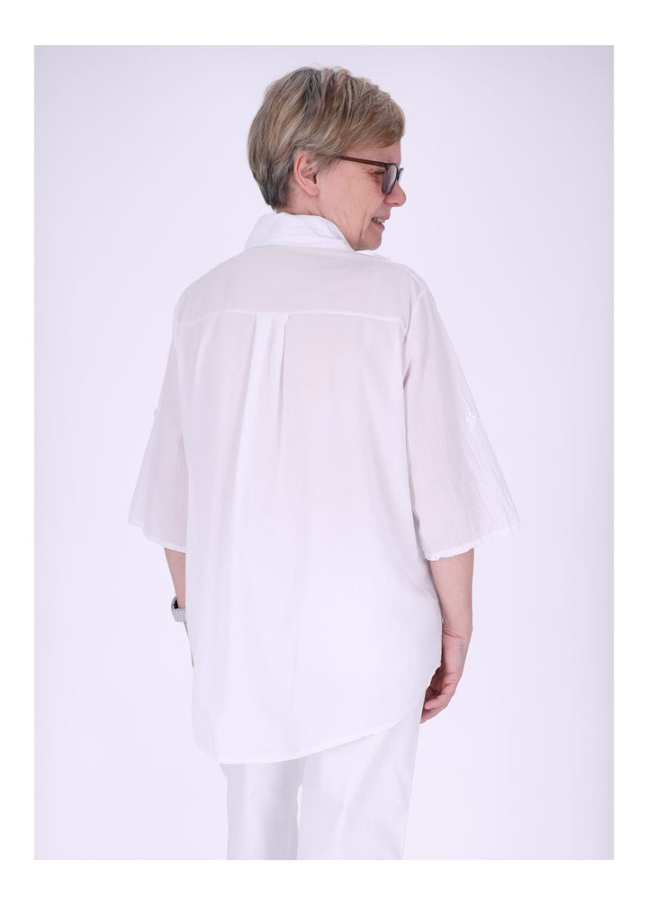 Bluse Damen 1/2 Arm BW Stickerei