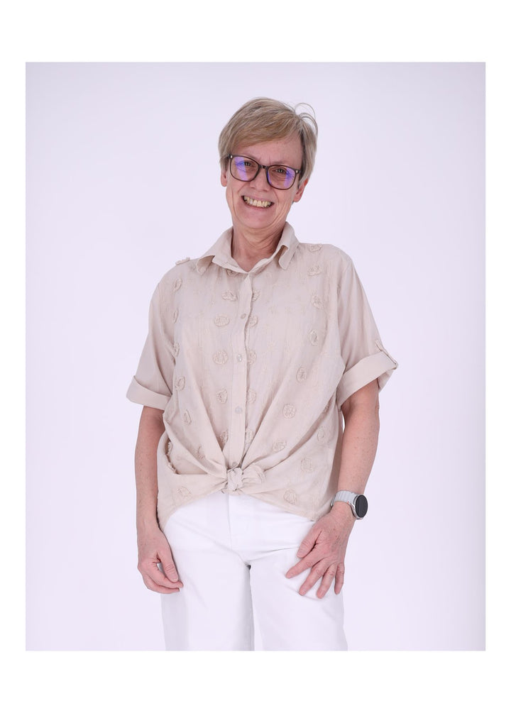 Bluse Damen 1/2 Arm BW Stickerei