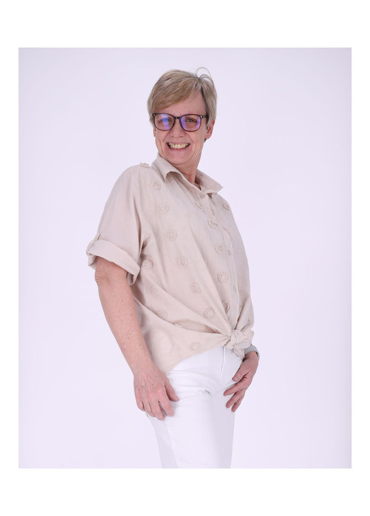 Bluse Damen 1/2 Arm BW Stickerei