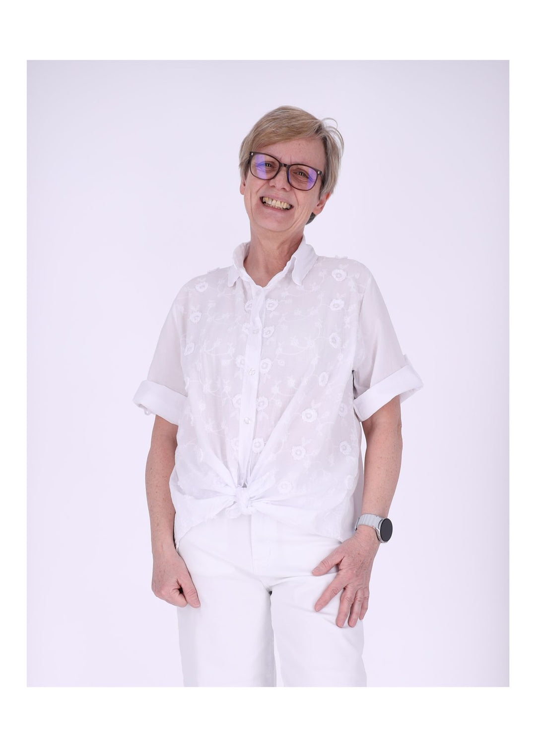 Splash of Color Bluse Damen Baumwolle