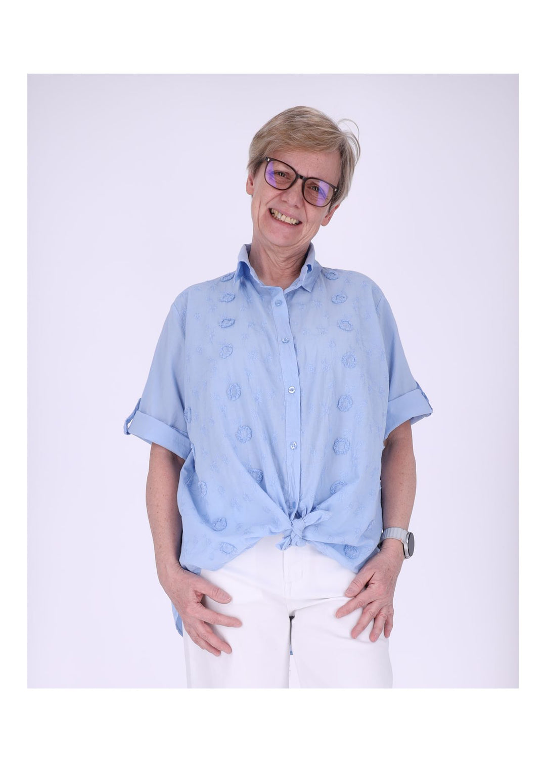 Splash of Color Bluse Damen Baumwolle