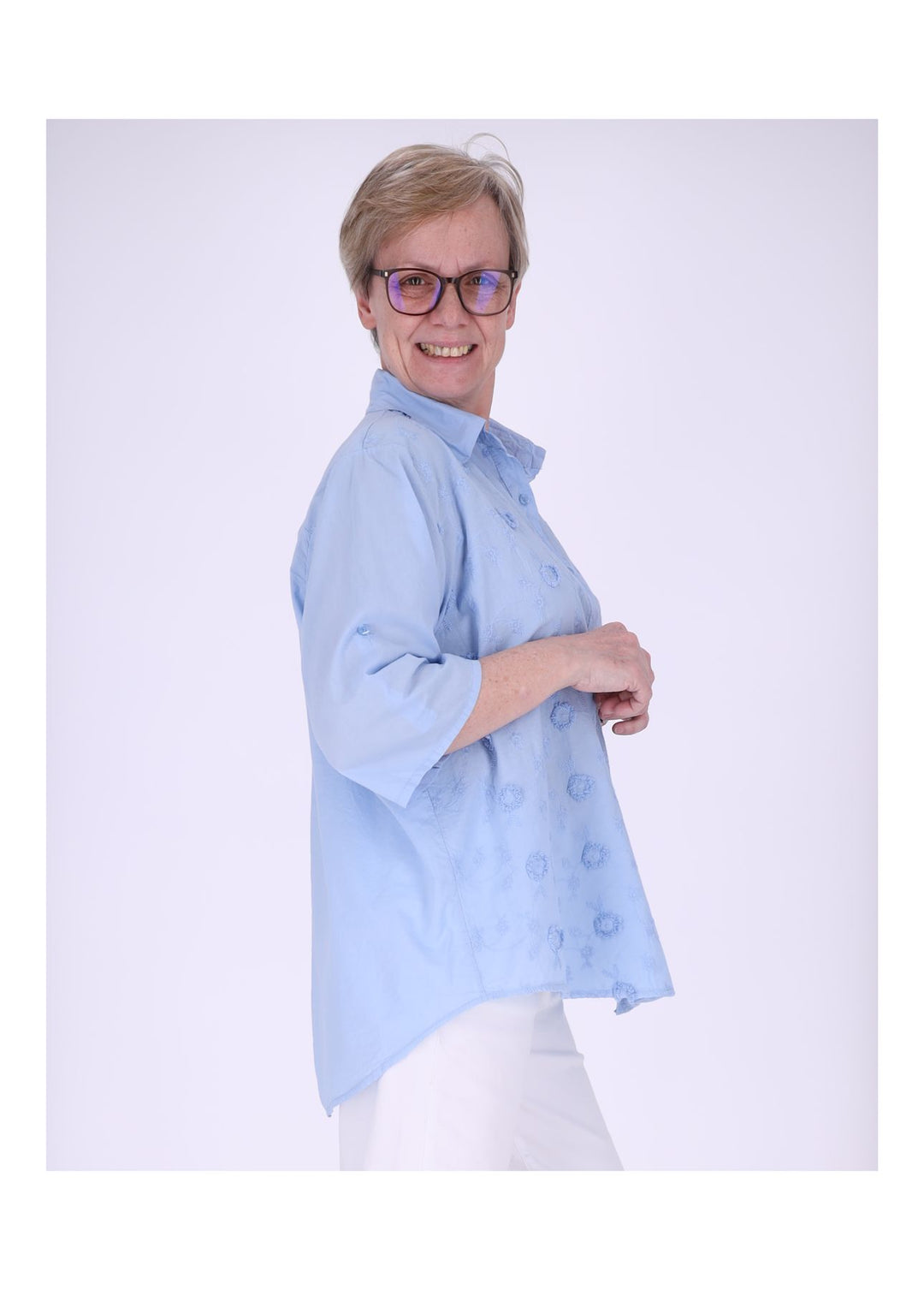 Splash of Color Bluse Damen Baumwolle