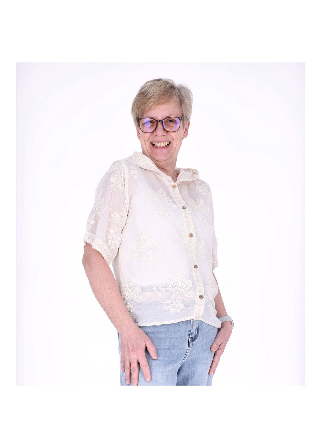 Splash of Color BOHO Bluse mit Kapuze
