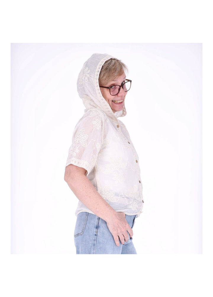 Bluse Dameb BOHO 1/2 Arm Kapuze