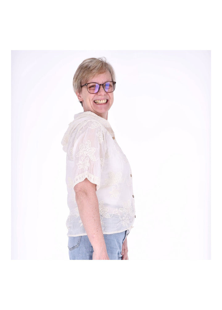 Splash of Color BOHO Bluse mit Kapuze