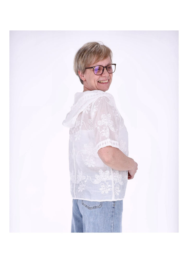 Splash of Color BOHO Bluse mit Kapuze