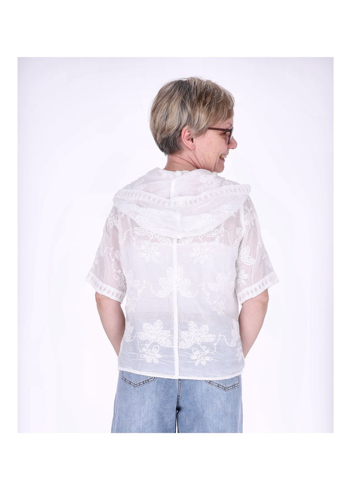 Splash of Color BOHO Bluse mit Kapuze