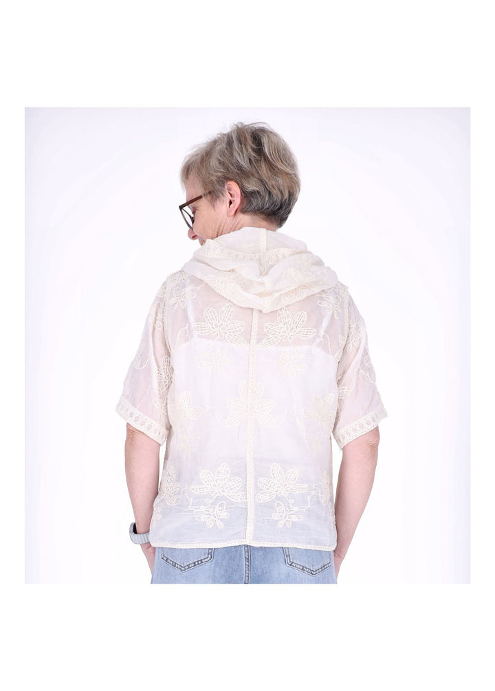 Splash of Color BOHO Bluse mit Kapuze