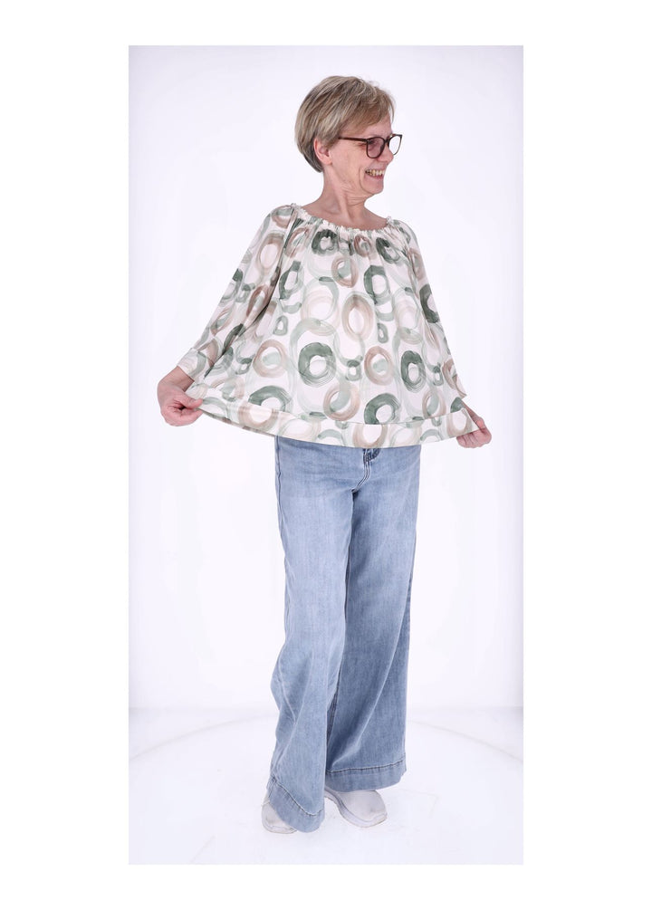 Carmen Shirt 3/4 Arm Damen Splash of Color