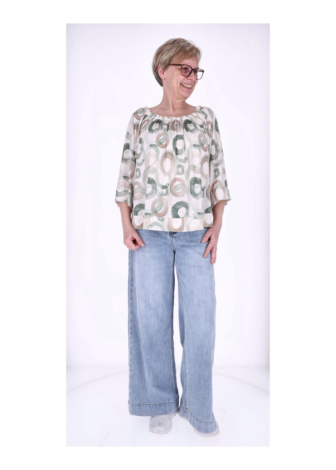 Carmen Shirt 3/4 Arm Damen Splash of Color