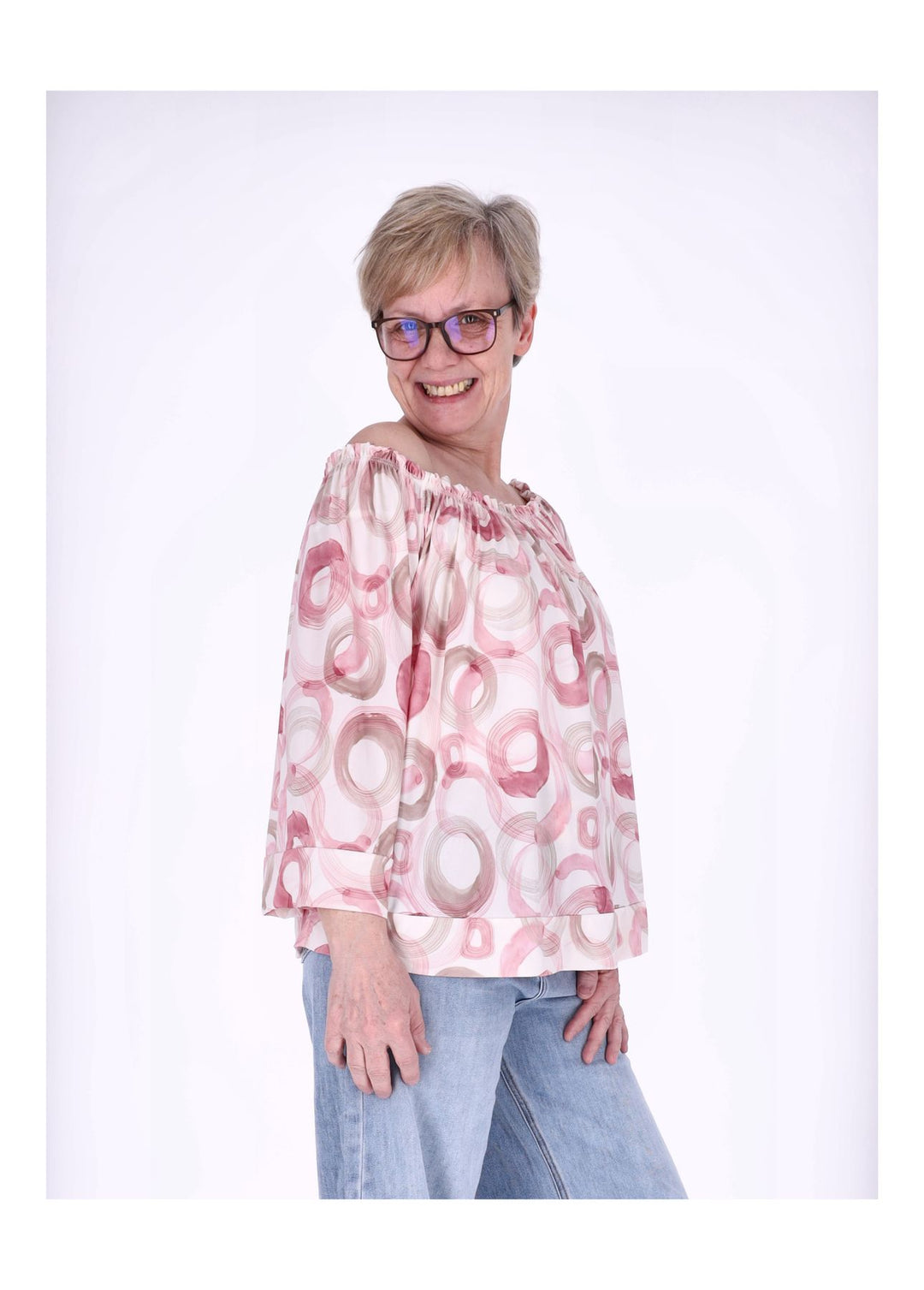 Carmen Shirt 3/4 Arm Damen Splash of Color