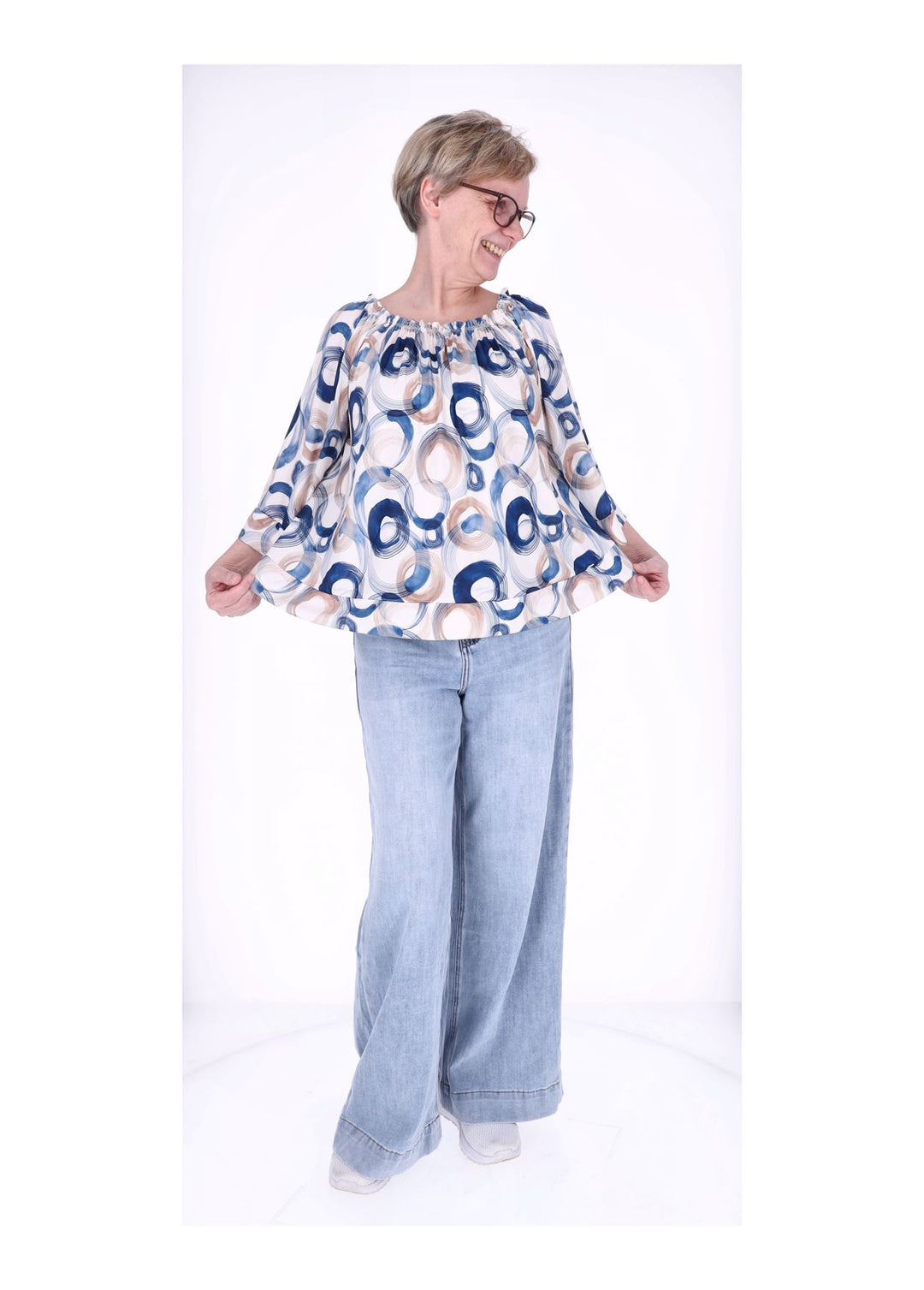 Shirt 3/4 Arm Damen Carmen AOP