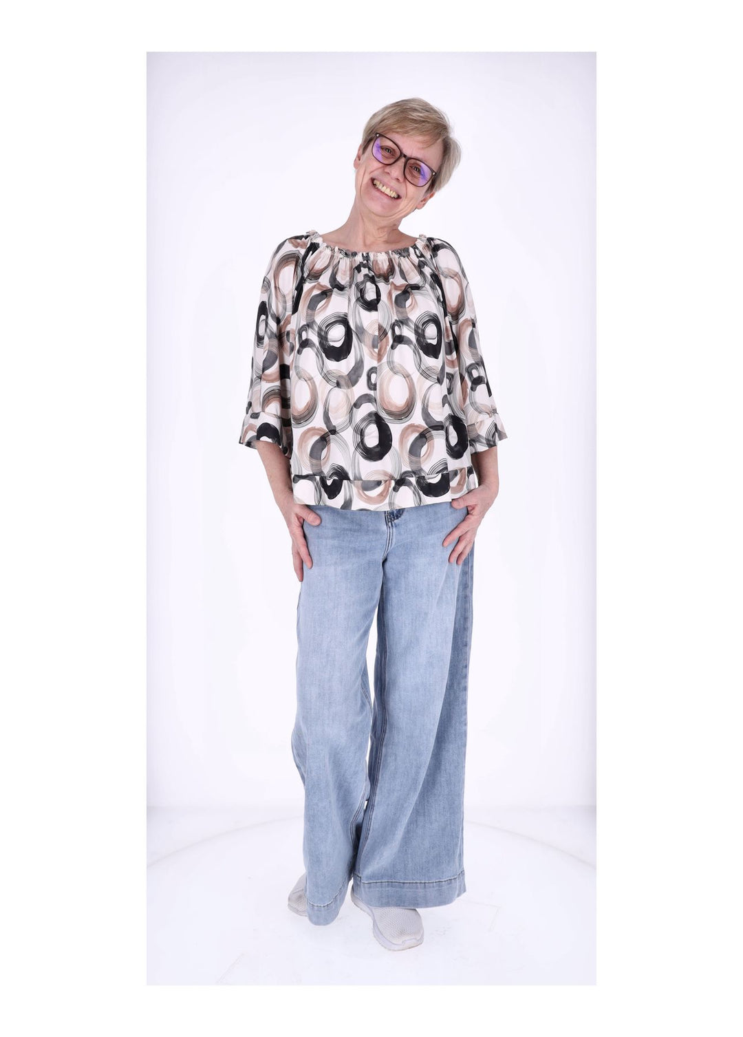 Shirt 3/4 Arm Damen Carmen AOP