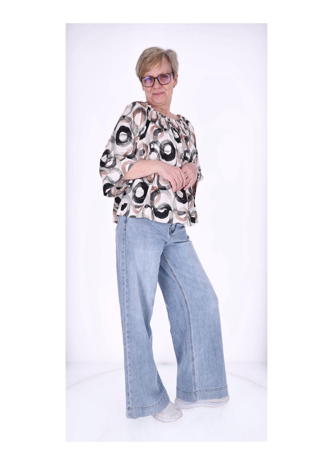 Carmen Shirt 3/4 Arm Damen Splash of Color