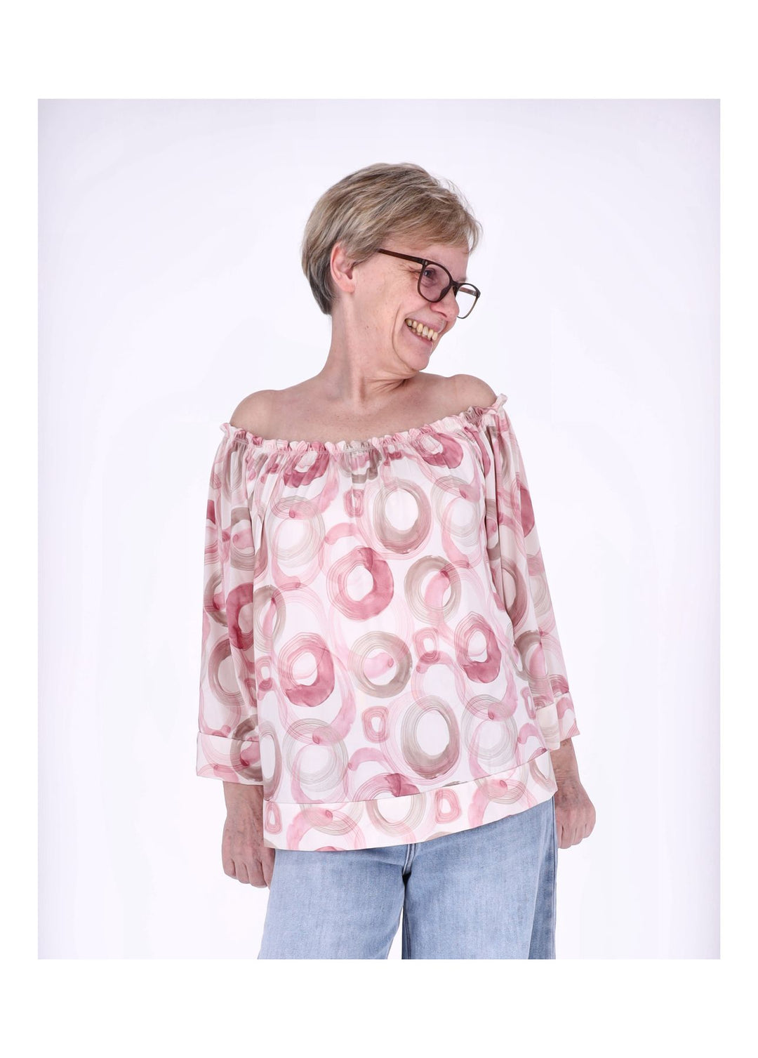 Carmen Shirt 3/4 Arm Damen Splash of Color