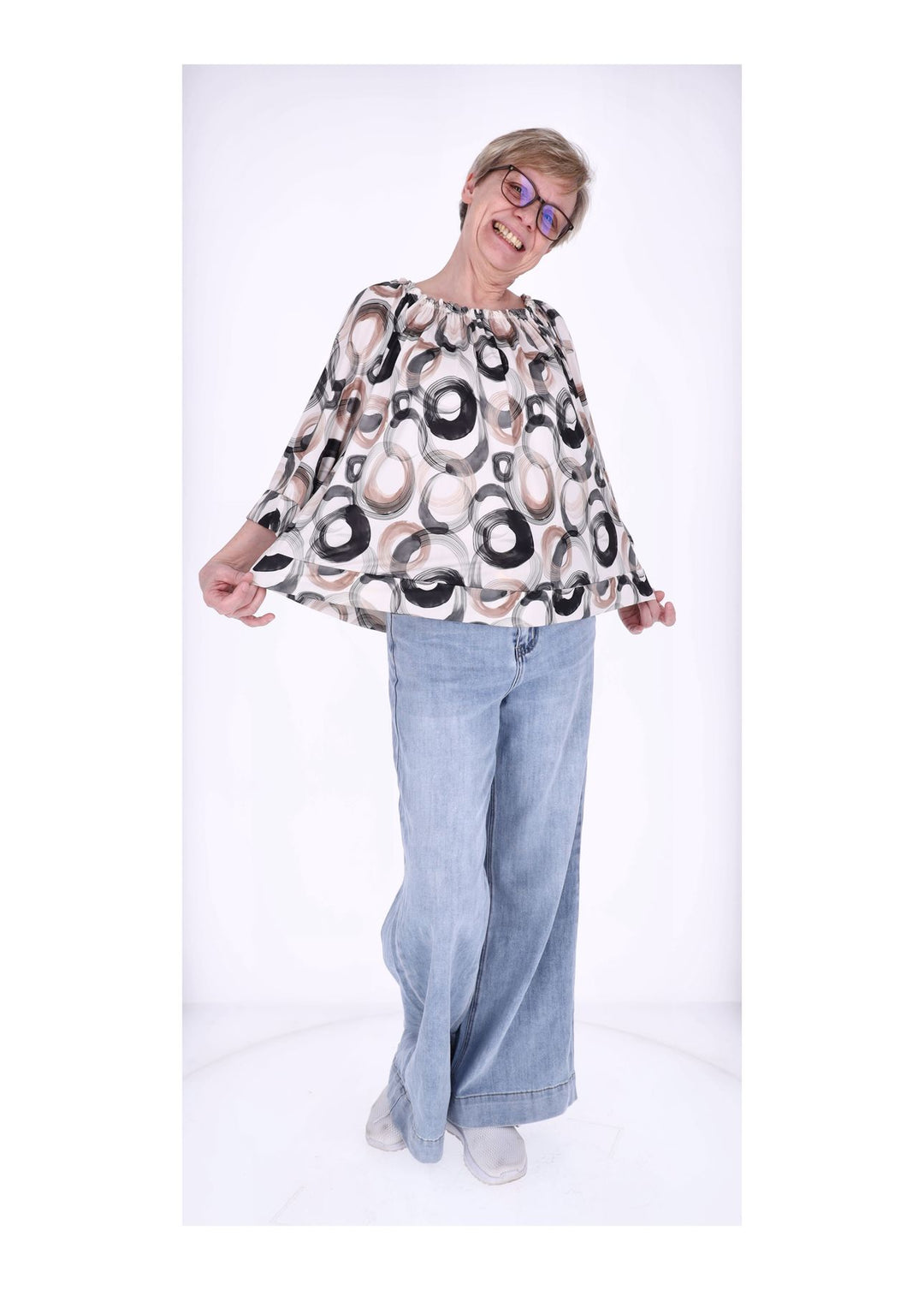 Carmen Shirt 3/4 Arm Damen Splash of Color