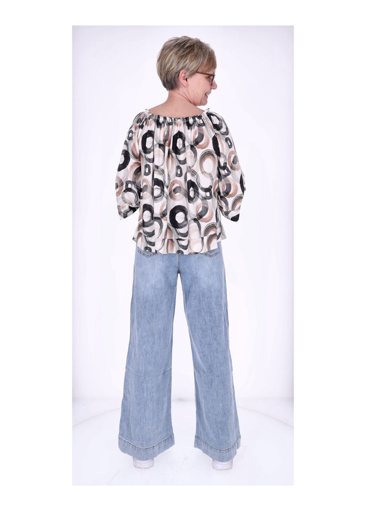 Carmen Shirt 3/4 Arm Damen Splash of Color