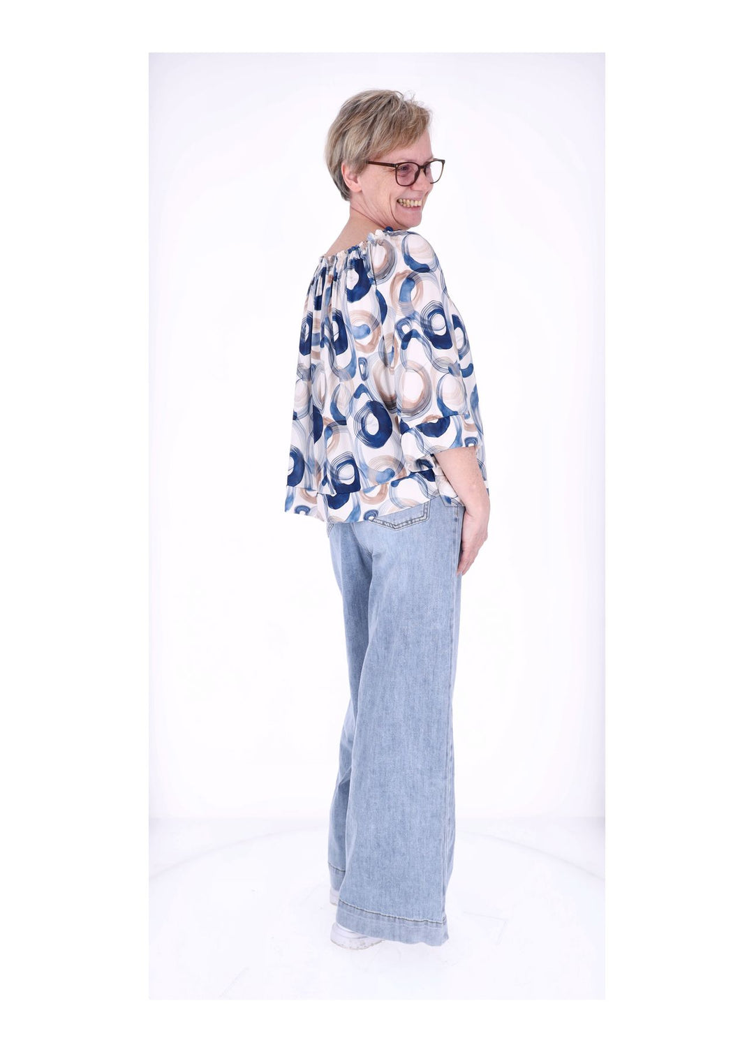 Carmen Shirt 3/4 Arm Damen Splash of Color