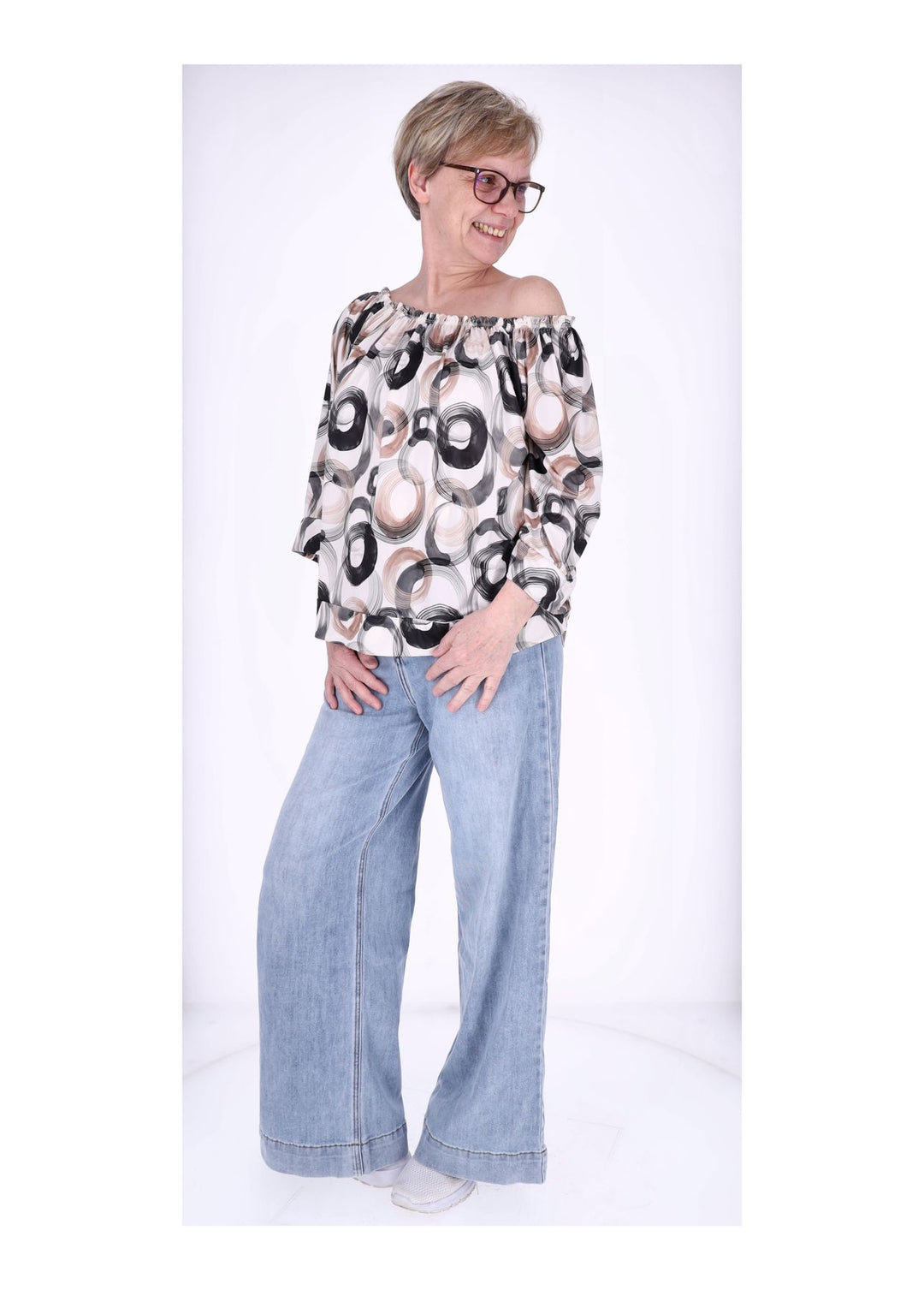 Carmen Shirt 3/4 Arm Damen Splash of Color