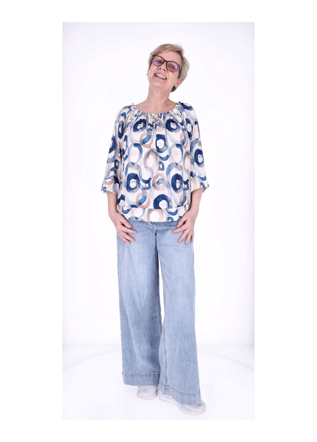 Carmen Shirt 3/4 Arm Damen Splash of Color