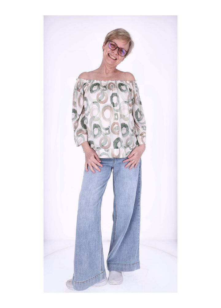 Carmen Shirt 3/4 Arm Damen Splash of Color