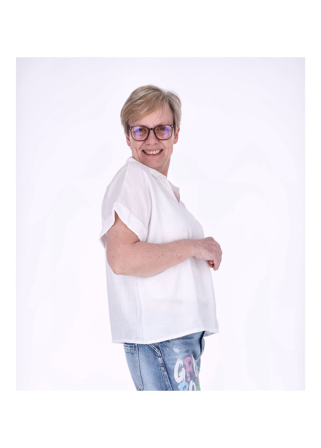 Splash of Color Damen T-Shirt Hemdkragen