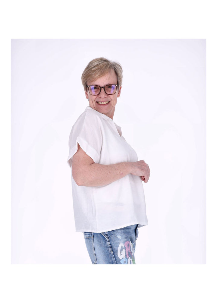 Splash of Color Damen T-Shirt Hemdkragen