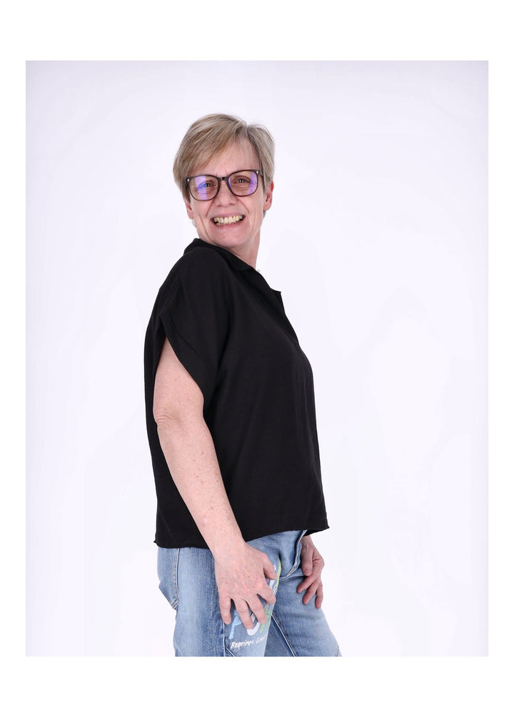 Splash of Color Damen T-Shirt Hemdkragen