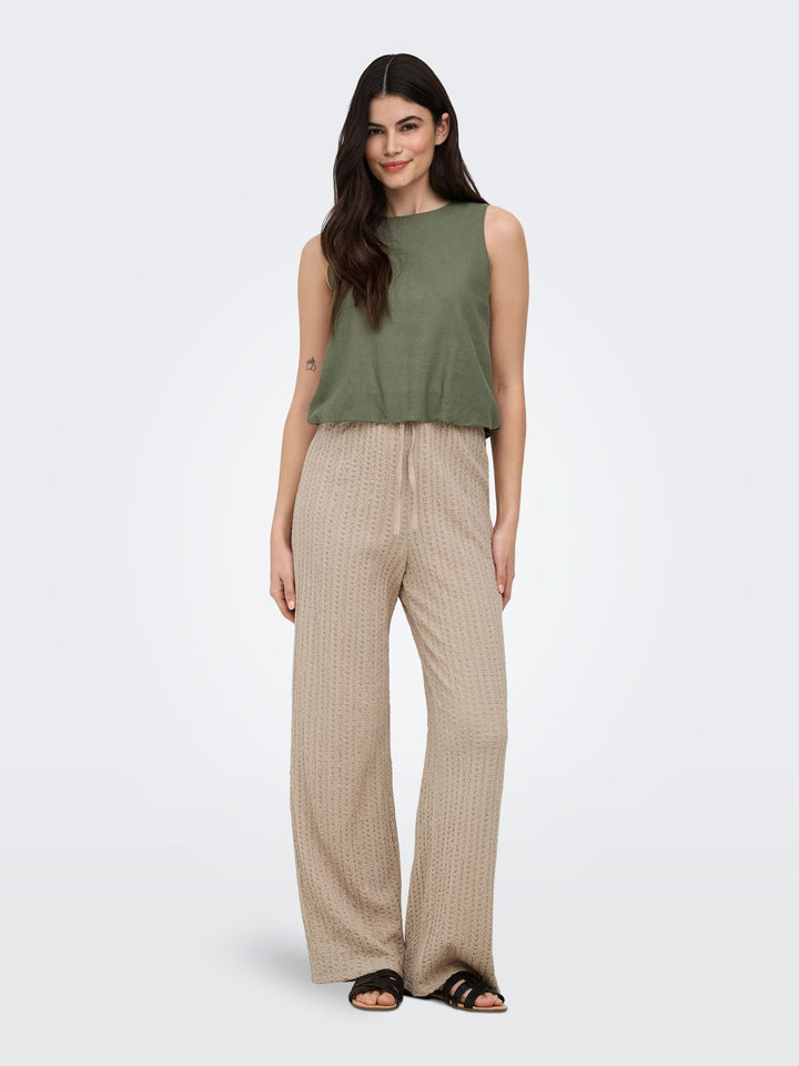 ONLY Leinen Bluse mit Ballonärmel