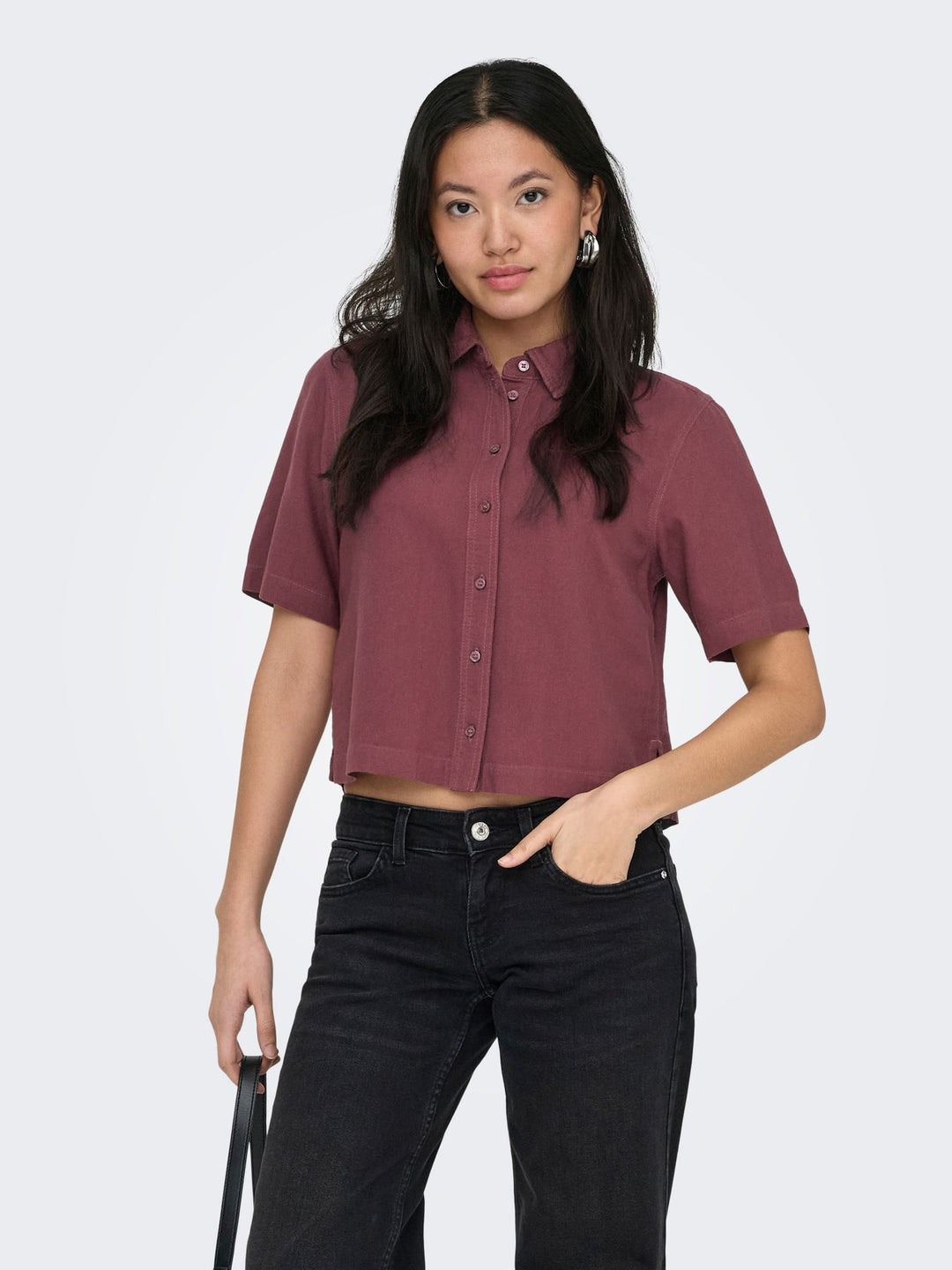 ONLY Kurzarm Leinenbluse