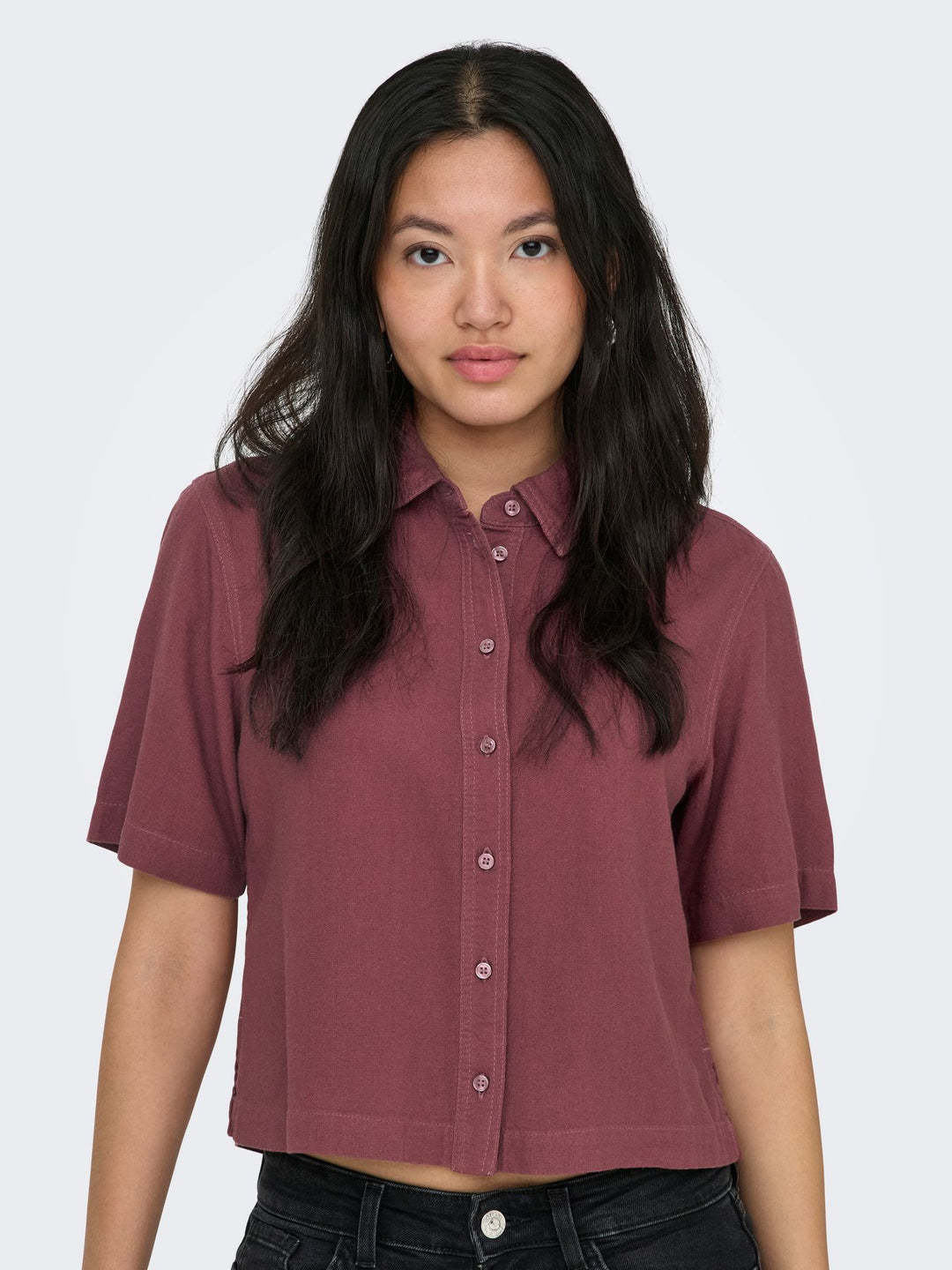 ONLY Kurzarm Leinenbluse