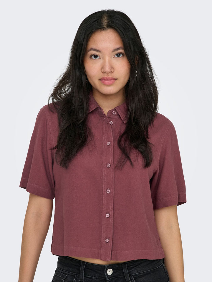 ONLY Kurzarm Leinenbluse
