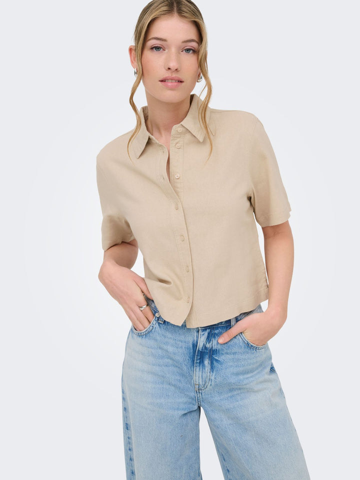 ONLGOA S/S LINEN BL SHIRT CC PNT