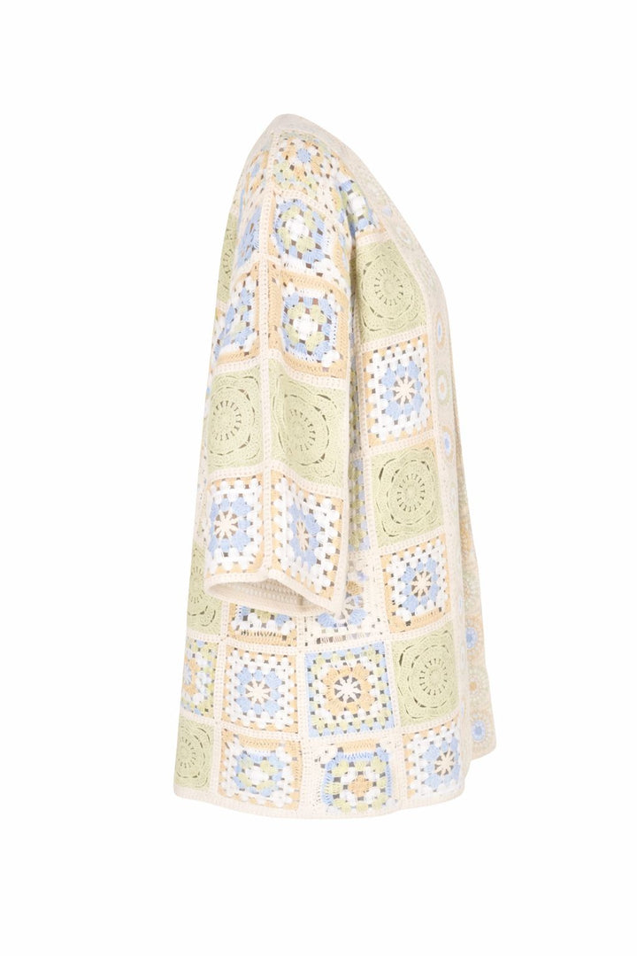 Strickjacke Häkel Damen Lang Granny