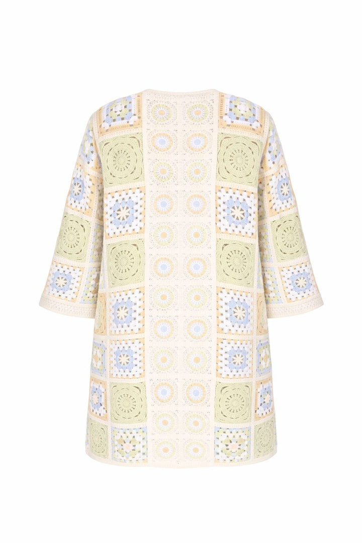 Strickjacke Häkel Damen Lang Granny