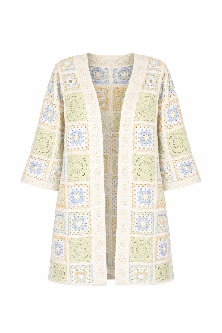 Strickjacke Häkel Damen Lang Granny