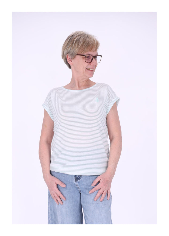 New View Damen T-Shirt Streifen Anker
